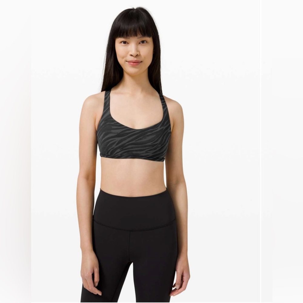 Lululemon Size 8 Free To Be Bra Black Gray